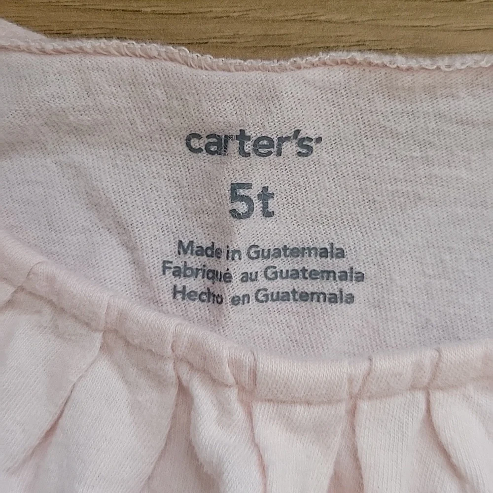 *3/$15* Carter's Size 5T Girls Pink Long Sleeve Tee with Decorative Detail